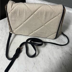 Cream and Black Crossbody Purse